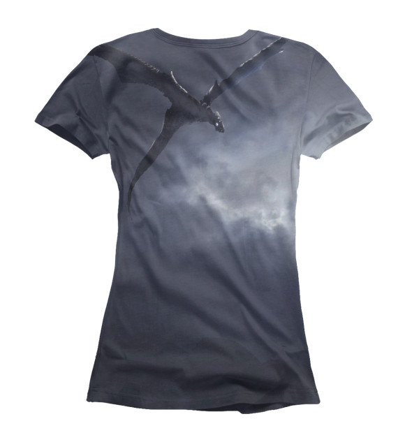 Женская футболка с изображением Летящие драконы цвета Белый
