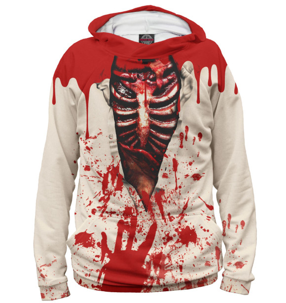 Женское худи с изображением Грудная клетка цвета Белый