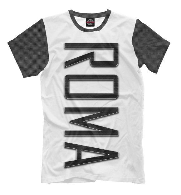 Мужская футболка с изображением Roma-carbon цвета Молочно-белый