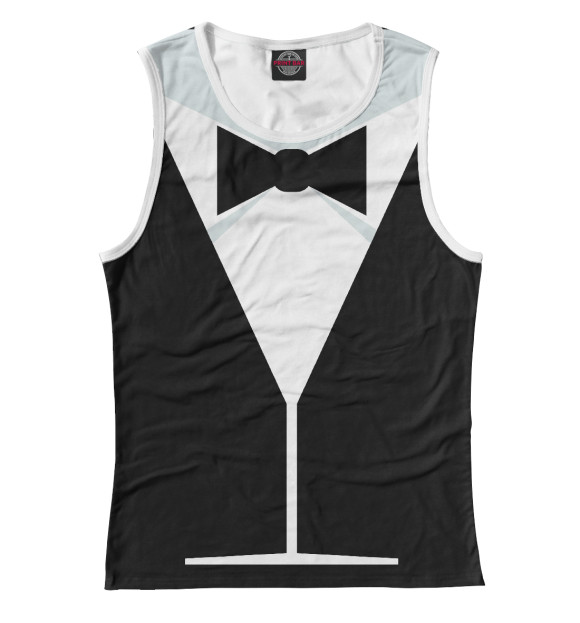 Женская майка с изображением Костюм цвета Белый