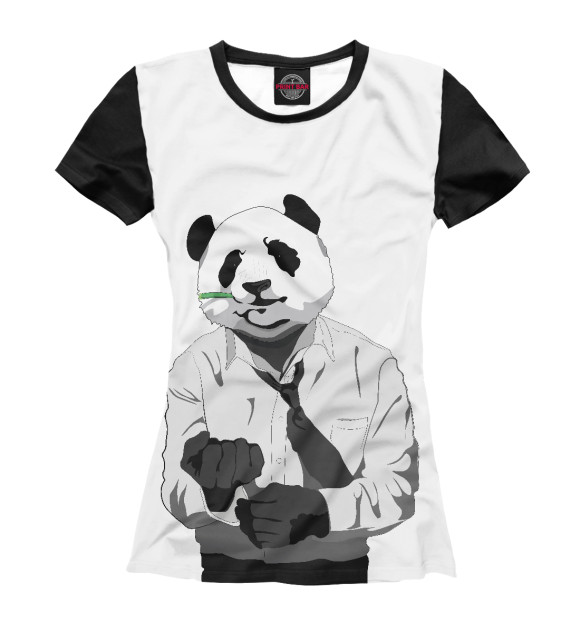 Женская футболка с изображением HDN Panda цвета Белый