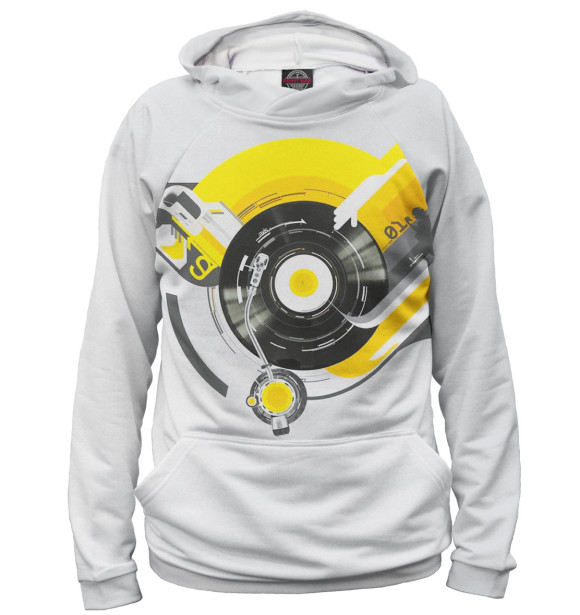 Мужское худи с изображением Trance цвета Белый