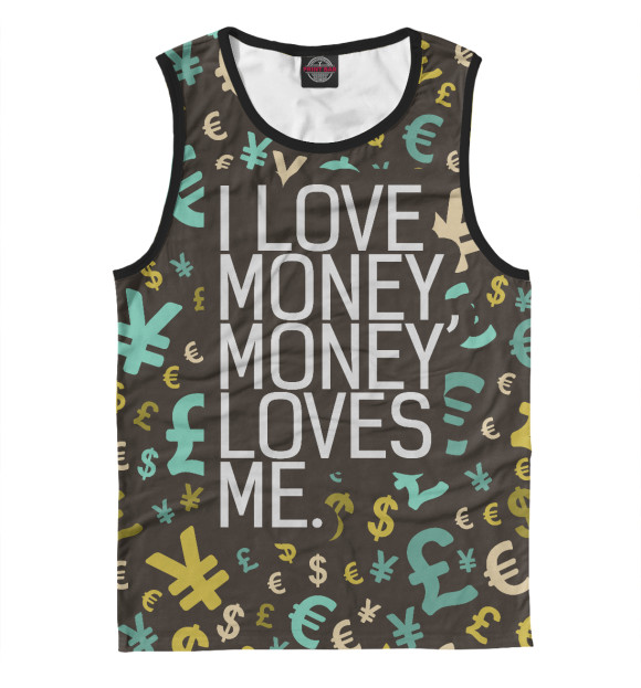 Майка для мальчика с изображением I love money цвета Белый