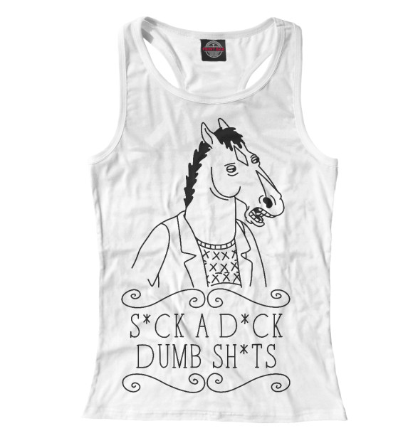 Женская майка-борцовка с изображением БоДжек цвета Белый