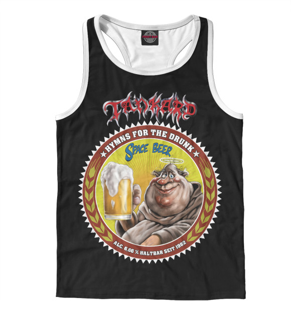 Мужская майка-борцовка с изображением Tankard цвета Белый