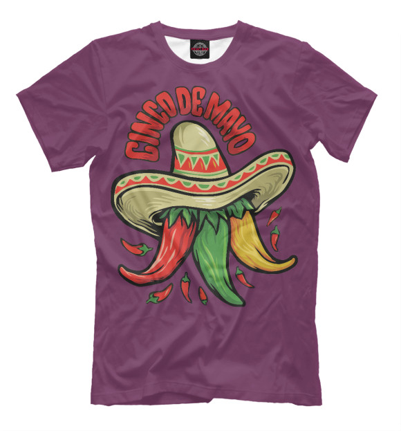 Мужская футболка с изображением Мексиканские перцы цвета Белый