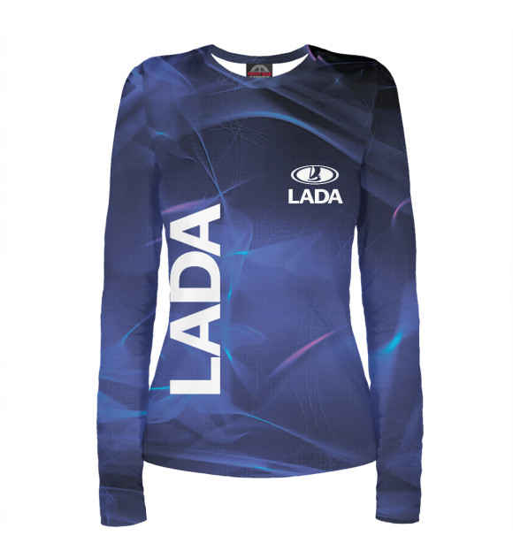 Женский лонгслив с изображением LADA цвета Белый