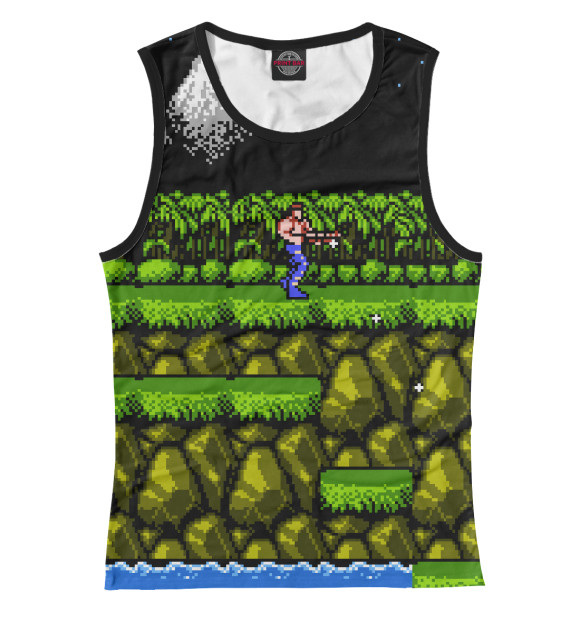 Майка для девочки с изображением Contra 8 bit цвета Белый