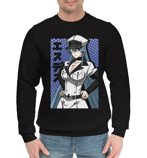 Мужской хлопковый свитшот с изображением Эсдэт цвета Черный