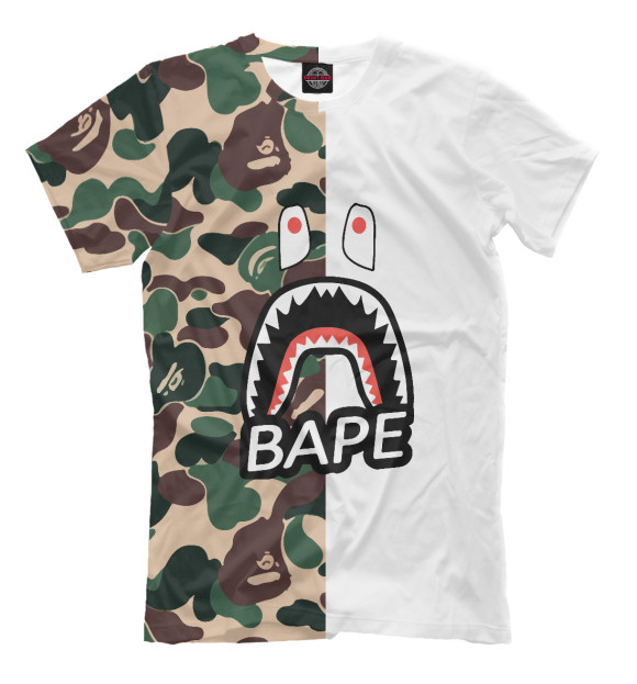 Мужская футболка с изображением BAPE цвета Белый