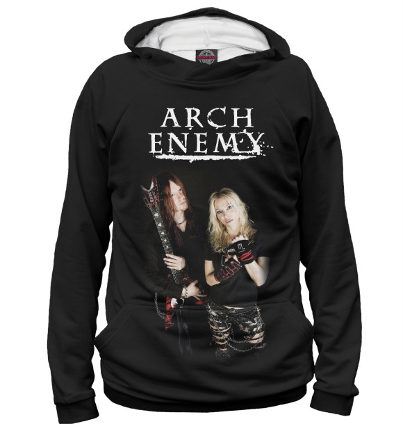 Мужское худи с изображением Michael Amott and Angela Gossow цвета Белый