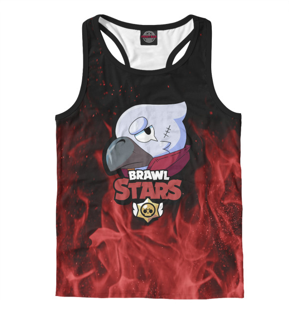 Мужская майка-борцовка с изображением Brawl Stars цвета Белый