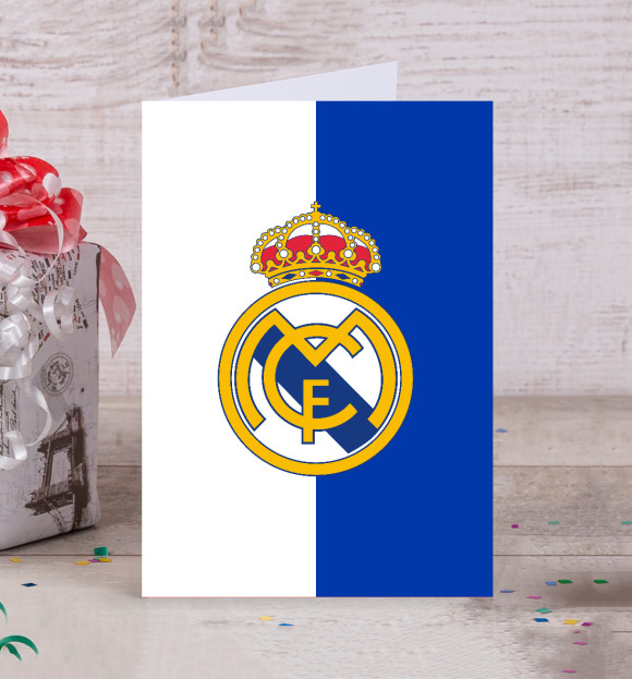 Открытка с изображением Real Madrid цвета Белый