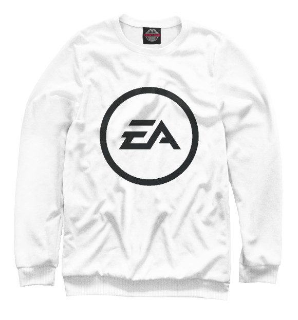 Свитшот для девочек с притом EA цвета Белый Свитшот для девочек с изображением EA цвета Белый