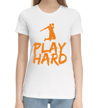 Женская хлопковая футболка Play Hard