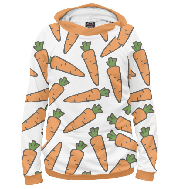 Худи для девочки с изображением Морковь цвета Белый