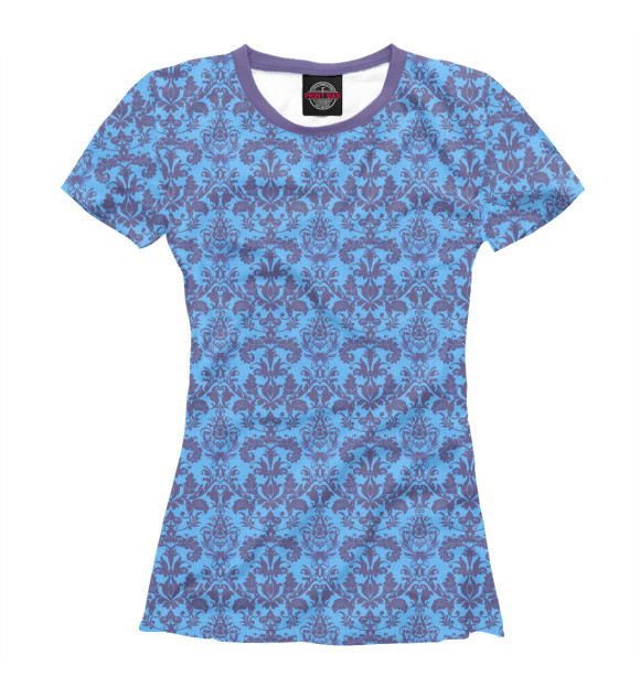 Женская футболка с изображением Damask Blue Rasberry цвета Белый