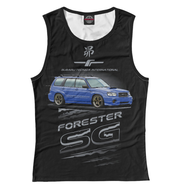 Женская майка с изображением Forester SG цвета Белый