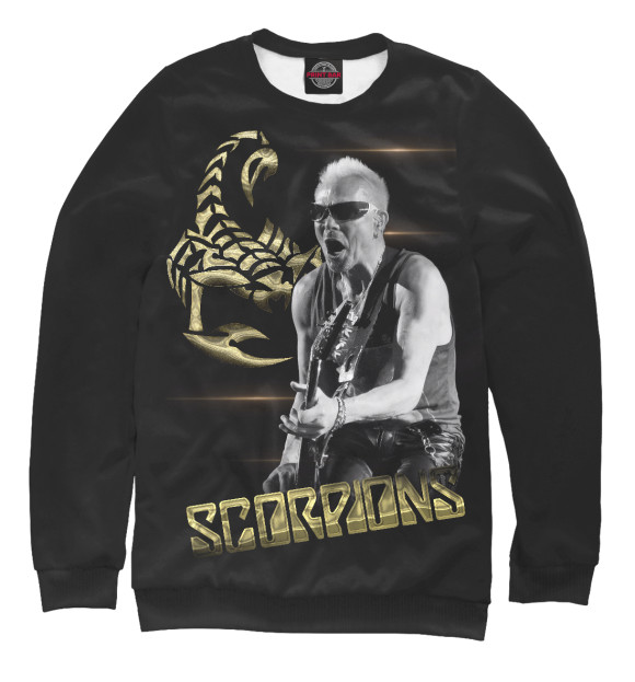 Свитшот для девочек с изображением Scorpions цвета Белый