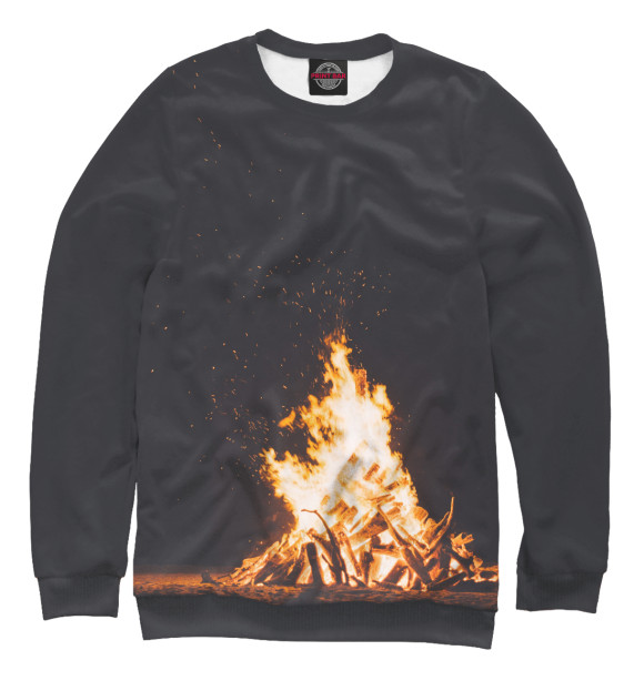 Женский свитшот с изображением Огонь цвета Белый