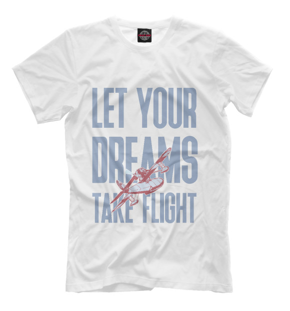 Мужская футболка с изображением Позволь своим мечтам летать цвета Белый