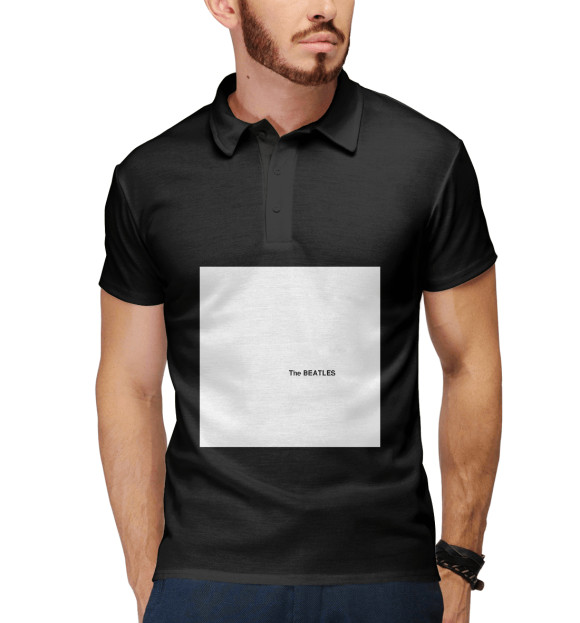 Мужское поло с притом Белый альбом цвета Белый Мужское поло с изображением Белый альбом цвета Белый