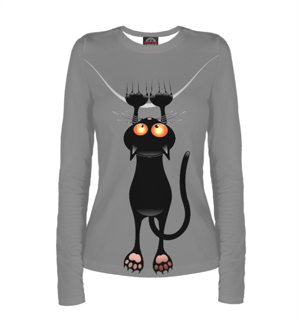 Женский лонгслив с изображением Котэ цвета Белый