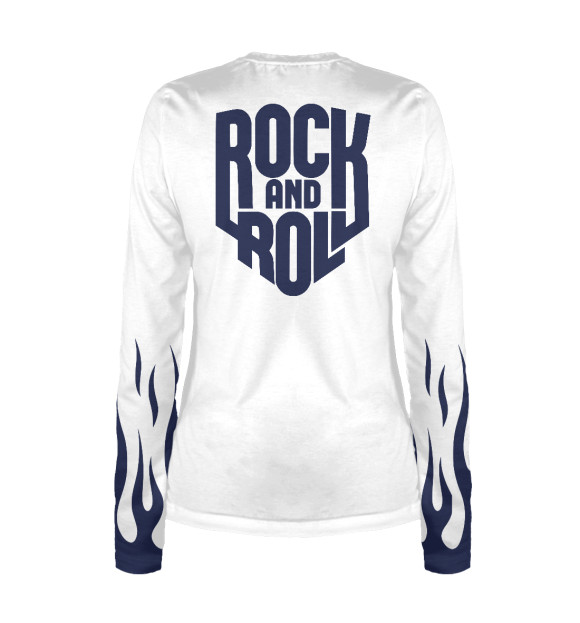 Женский лонгслив с изображением Rock цвета Белый