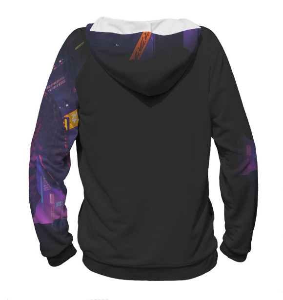 Женское худи с изображением Гепард на фоне города цвета Белый