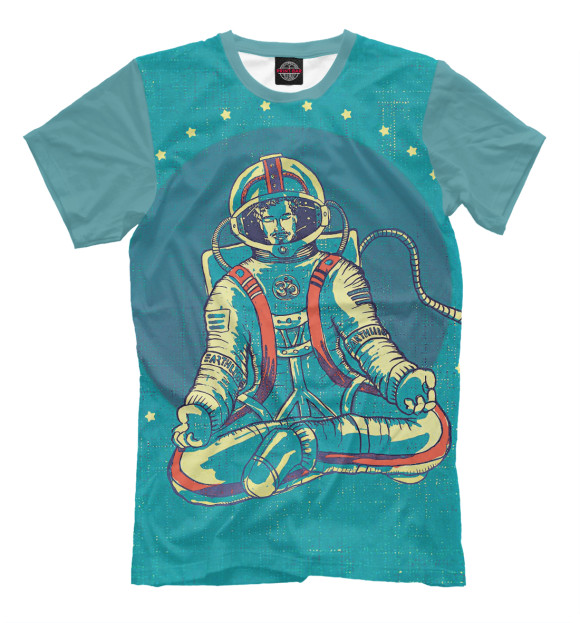 Мужская футболка с изображением Space Zen цвета Грязно-голубой