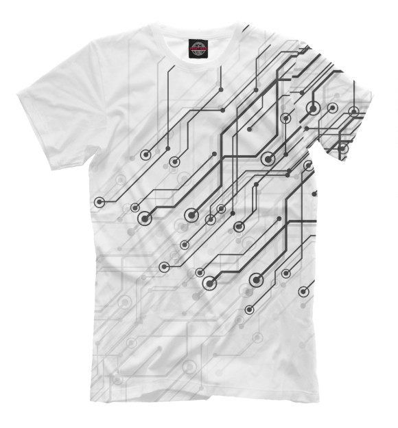 Мужская футболка с изображением Circuit цвета Молочно-белый