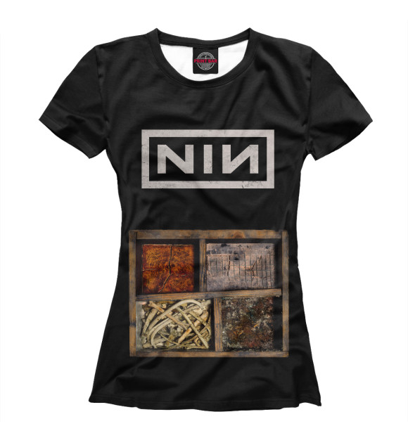 Футболка для девочек с изображением Nine Inch Nails цвета Белый