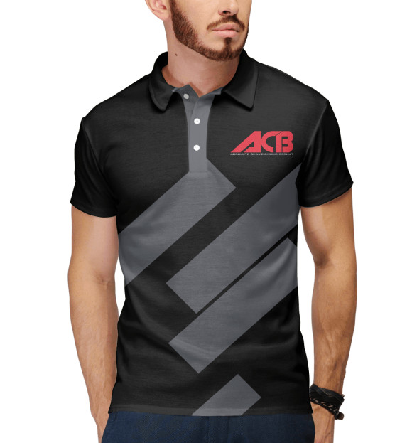 Мужское поло с изображением acb цвета Белый