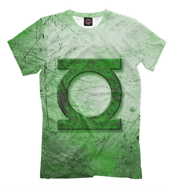Мужская футболка с изображением Зеленый Фонарь цвета Молочно-белый