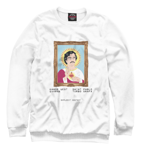 Мужской свитшот с изображением Kanye West Saint Pablo цвета Белый