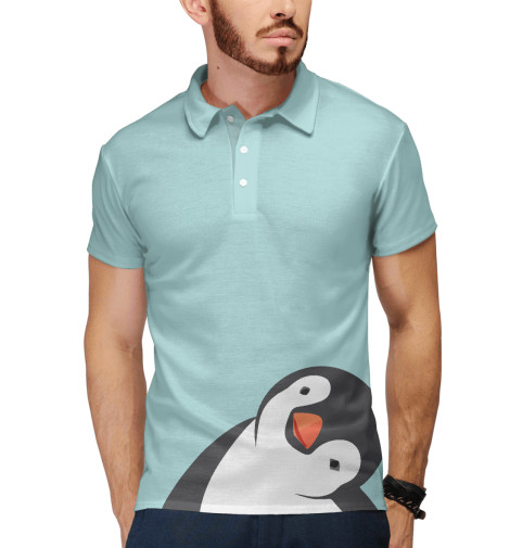 

Поло Print Bar, Белый, Пингвинчик