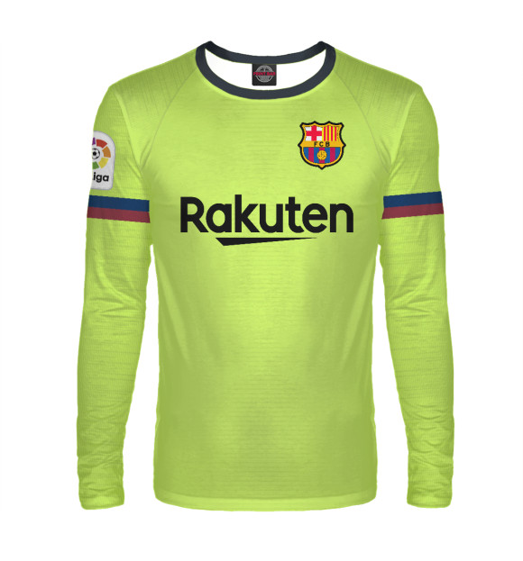 Мужской лонгслив с изображением Барселона Форма Новая Гостевая 2019 цвета Белый