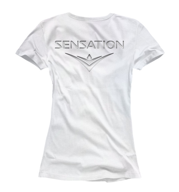 Женская футболка с изображением Sensation цвета Белый
