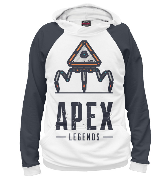 Женское худи с изображением Apex legends drone цвета Белый