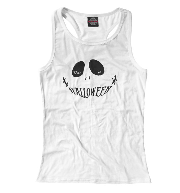 Женская майка-борцовка с изображением Halloween цвета Белый