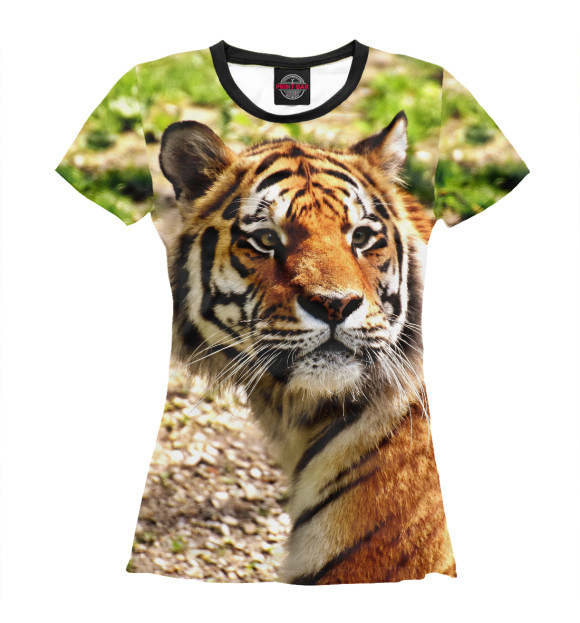 Женская футболка с изображением Tiger цвета Белый