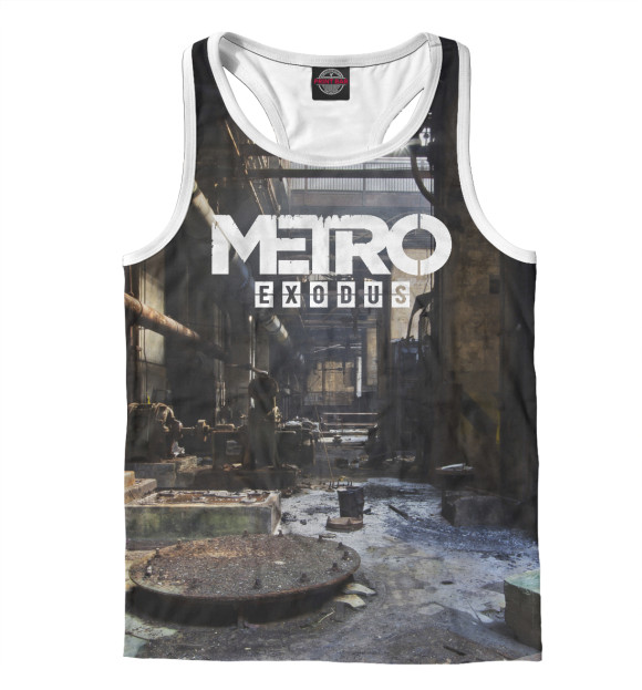 Мужская майка-борцовка с изображением METRO EXODUS цвета Белый