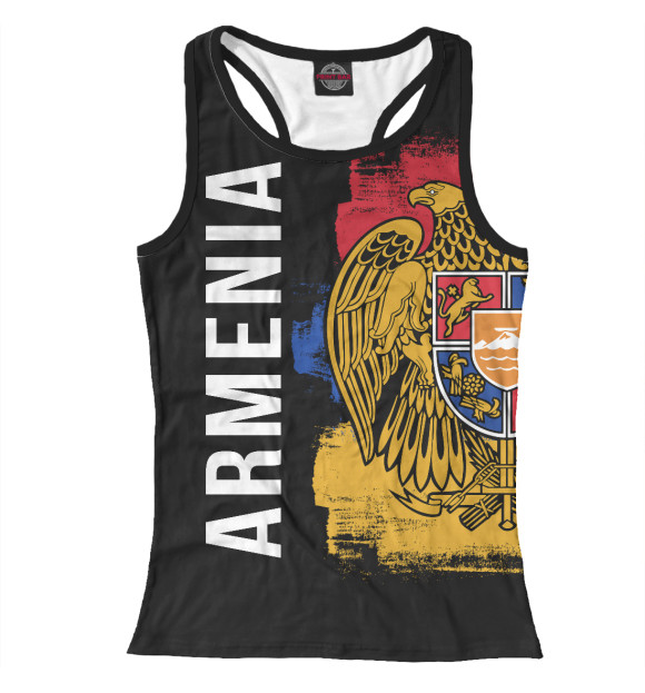 Женская майка-борцовка с изображением Armenia цвета Белый