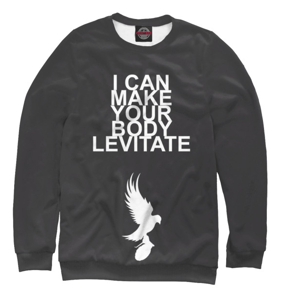Свитшот для девочек с изображением HU Levitate lyrics цвета Белый