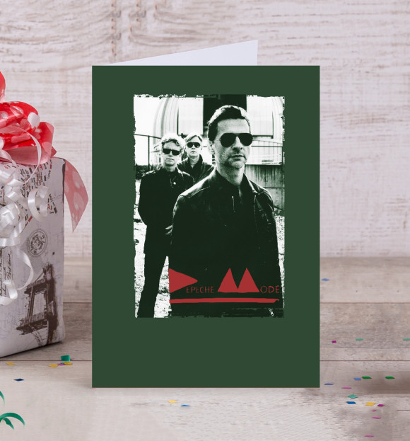 Открытка с изображением Depeche Mode цвета Белый