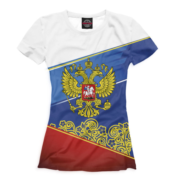 Женская футболка с изображением Сборная России цвета Белый