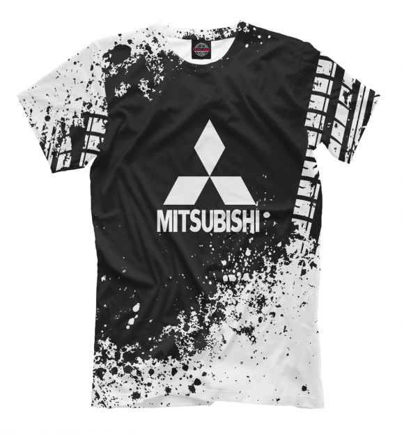 Мужская футболка с изображением Mitsubishi цвета Черный