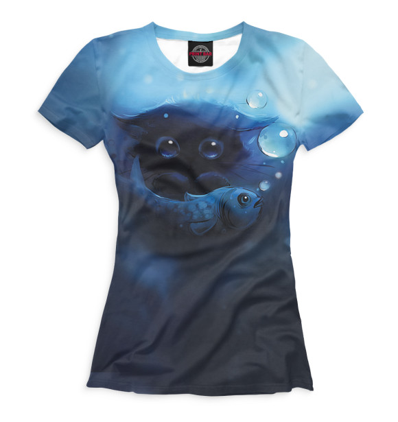 Футболка для девочек с изображением Коты цвета Белый