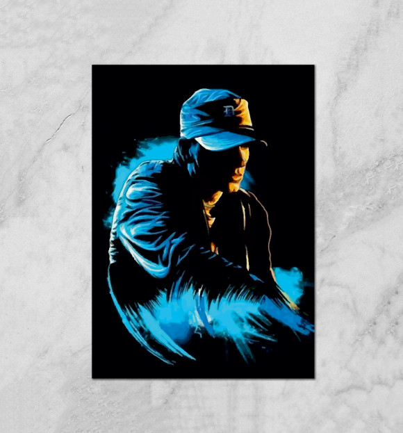 Плакат с изображением Eminem цвета Белый
