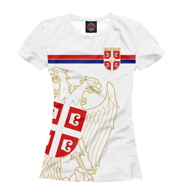 Женская футболка с изображением Сербия цвета Белый